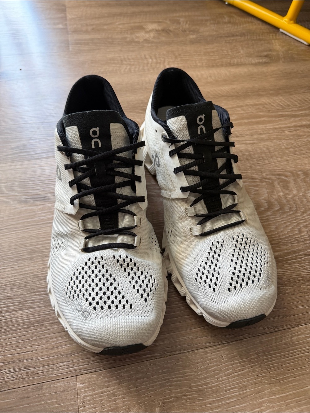 On Running Men's White and Black Mesh Athletic Sneakers